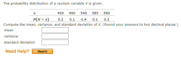 Solved The probability distribution of a random variable X | Chegg.com