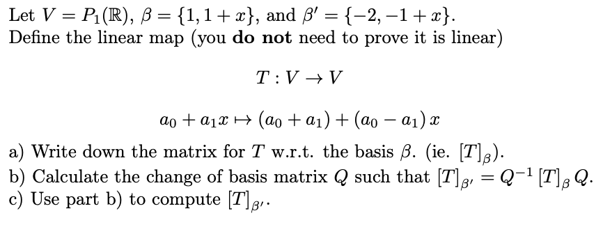 Solved Let V P1 R B 1 1 X And B 2 1 X De Chegg Com