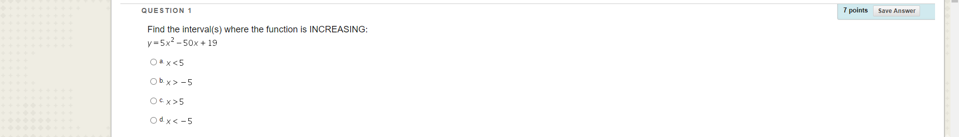 Solved QUESTION 1 7 points Save Answer Find the interval(s) | Chegg.com