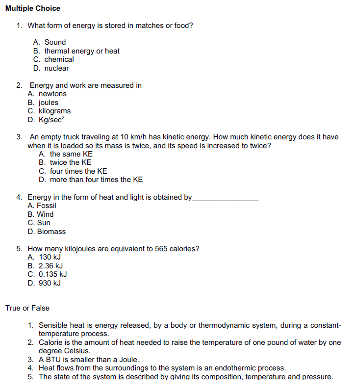 Solved Multiple Choice 1. What form of energy is stored in