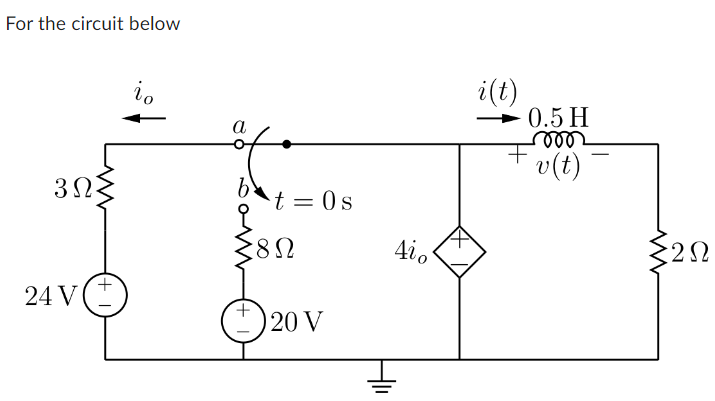 For the circuit below