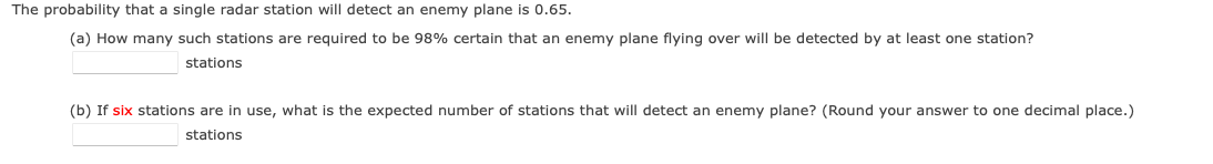 Solved The probability that a single radar station will | Chegg.com