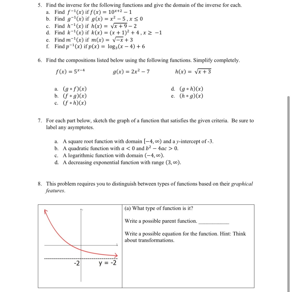 Solved 1. For each function below, do the following: State | Chegg.com