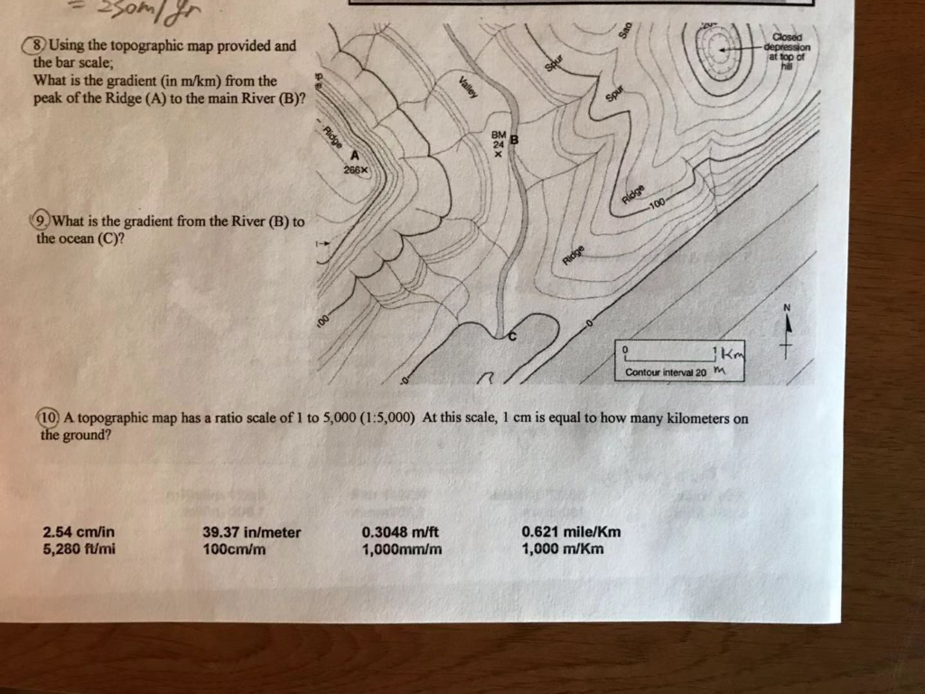 Solved 8 Using the topographic map provided and Closed | Chegg.com