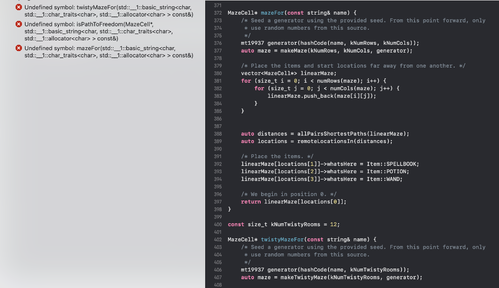 C++ how do i know what is causing the error if xcode | Chegg.com