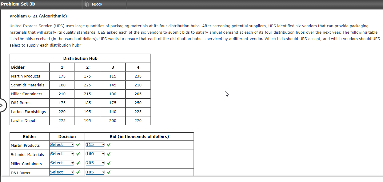 Solved Problem Set 3b eBook Problem 6-21 (Algorithmic) | Chegg.com