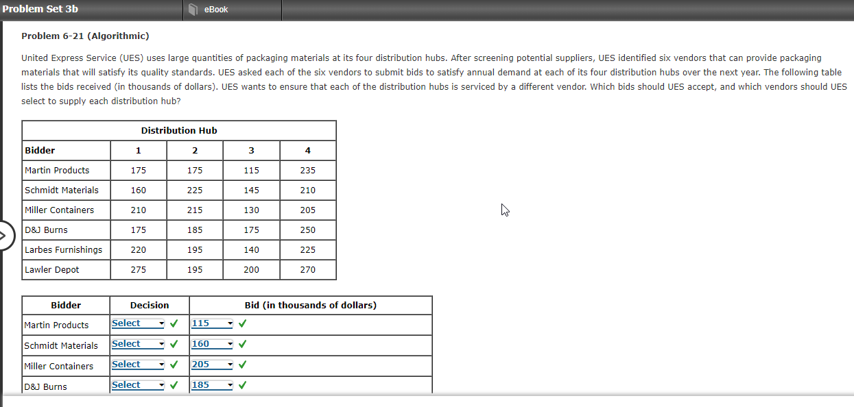 Solved Problem Set 3b EBook Problem 6-21 (Algorithmic) | Chegg.com