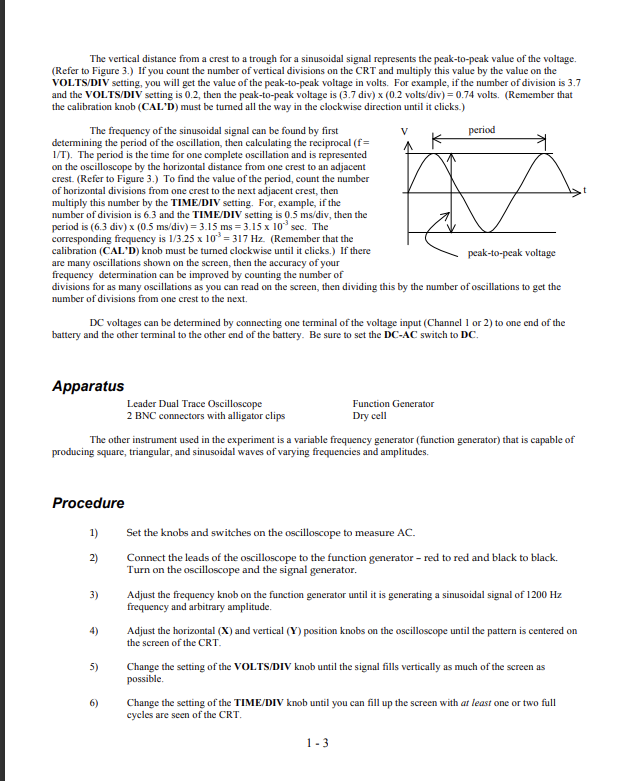 Solved Laboratory Exercise The Oscilloscope The oscilloscope | Chegg.com