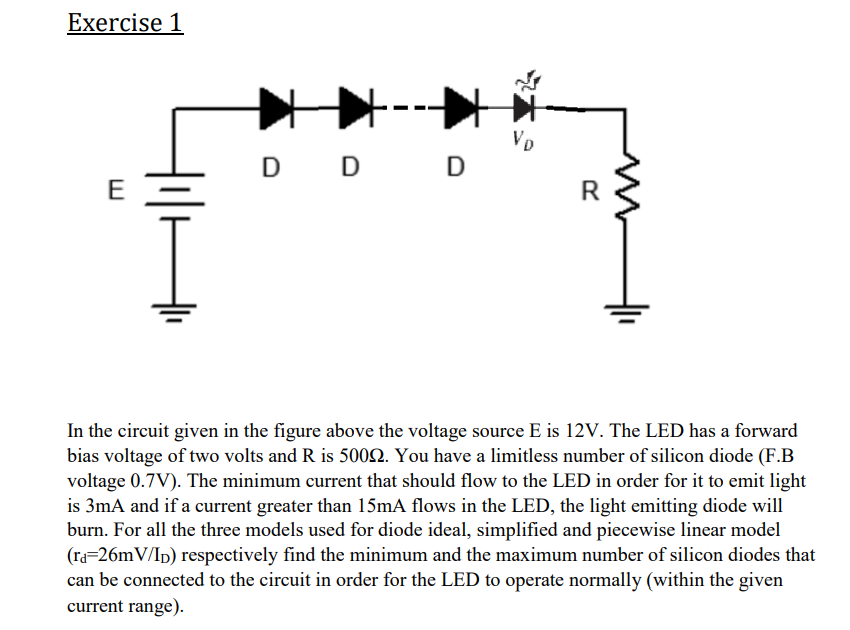 Solved Exercise 1 In the circuit given in the figure above | Chegg.com