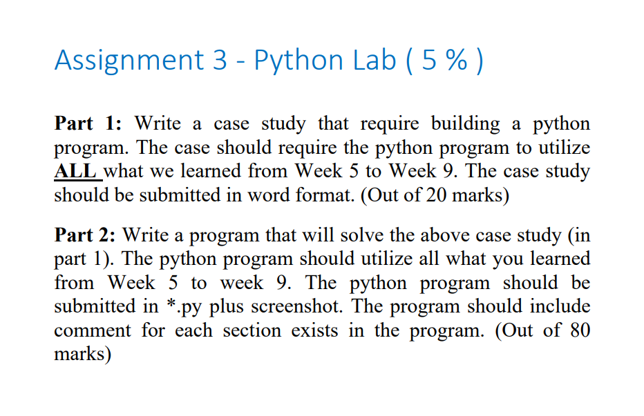 assignment 3 python