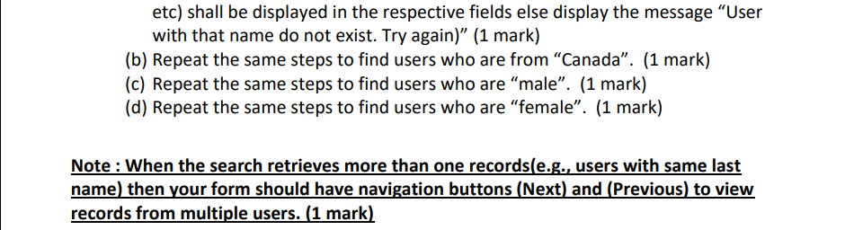 Solved Task-1: Using PhP and MySQL (Total 10 Marks) 1. For | Chegg.com