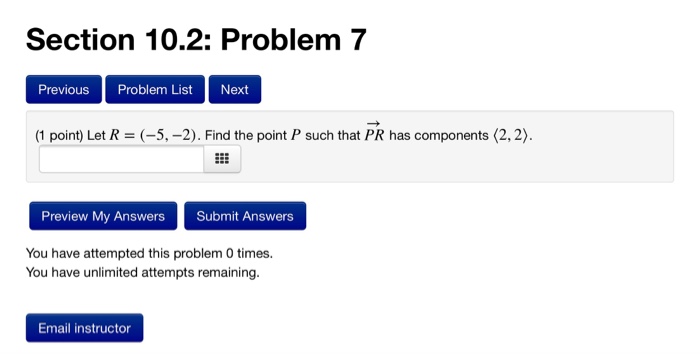 Solved Section 10.2: Problem 7 Previous Problem List Next 1 | Chegg.com