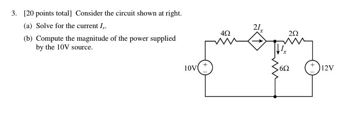 Solved 3 20 Points Total Consider The Circuit Shown At 