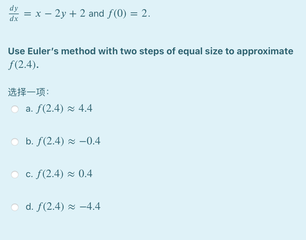 Solved 3x 2y 1 Dx Using Euler S Method Starting Chegg Com