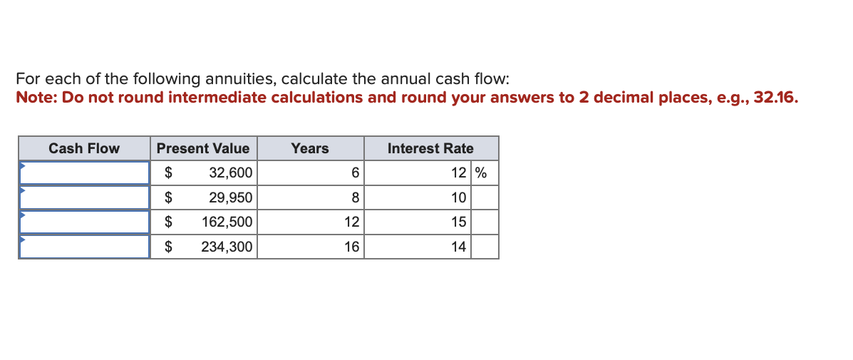 Solved For Each Of The Following Annuities Calculate The 9326