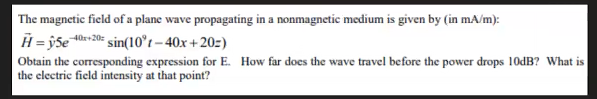 Solved The magnetic field of a plane wave propagating in a | Chegg.com