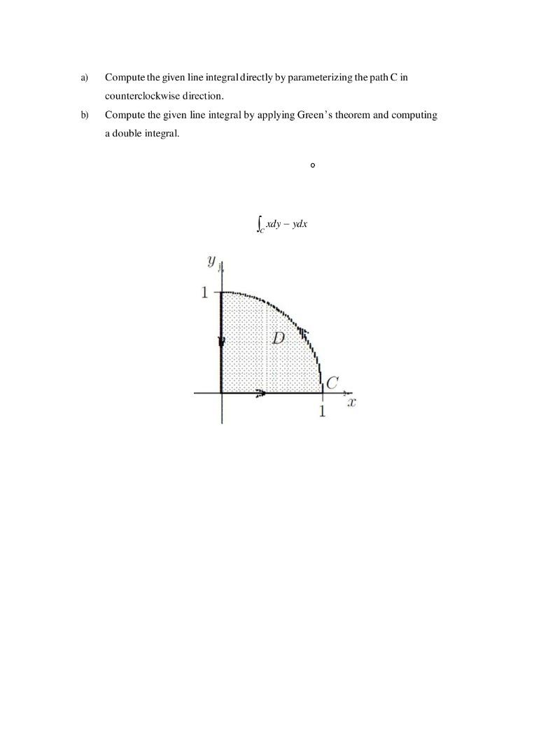 Solved A) Compute The Given Line Integral Directly By | Chegg.com