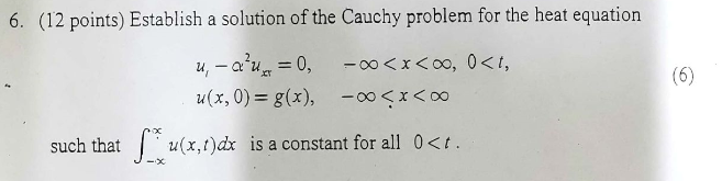 Solved (6) 6. (12 points) Establish a solution of the Cauchy | Chegg.com