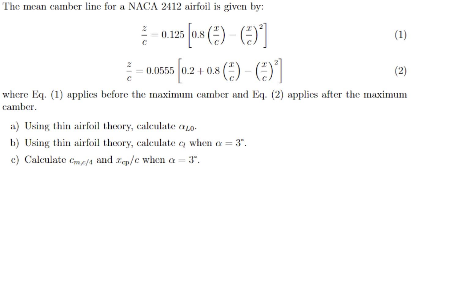 solved-the-mean-camber-line-for-a-naca-2412-airfoil-is-given-chegg