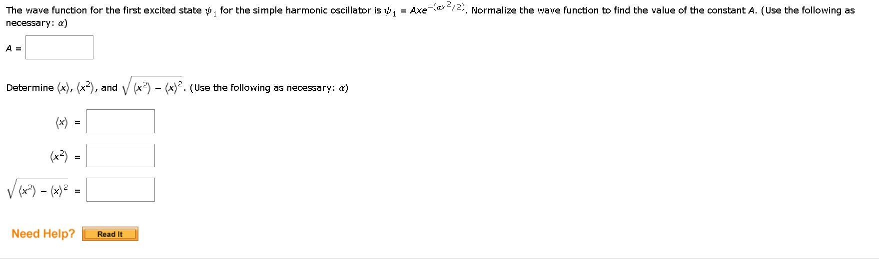 Solved The wave function for the first excited state y, for | Chegg.com
