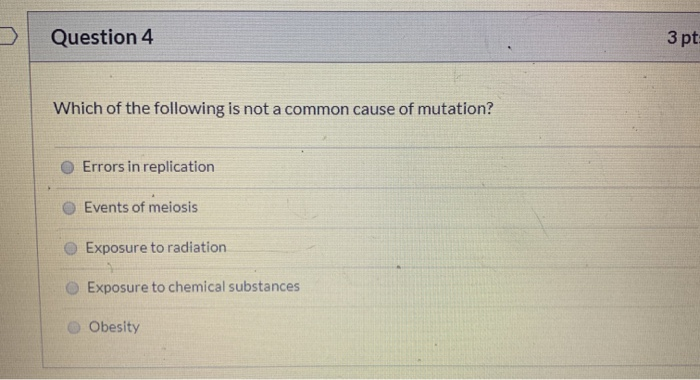 Solved Question 3 3 pts What type of mutation has occurred | Chegg.com