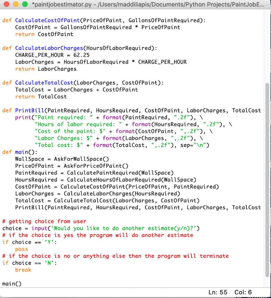 Challenge Paint Job Estimator A painting company has