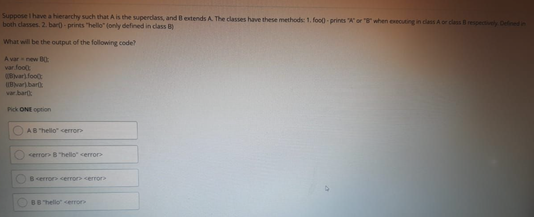 Solved public class Foo { public static void main(String[] | Chegg.com