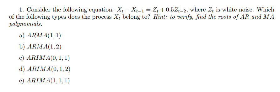 Solved 1. Consider the following equation: | Chegg.com