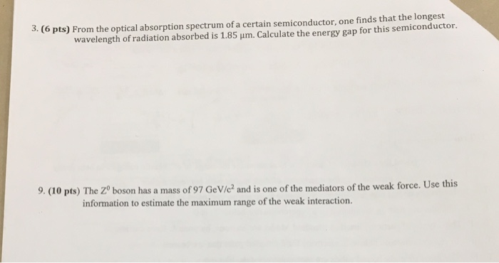 Solved 3. (6 pts) From the optical absorption spectrum of a | Chegg.com