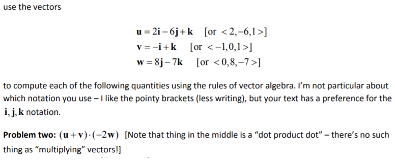 Solved Use the following vectors to compute the quantity in | Chegg.com