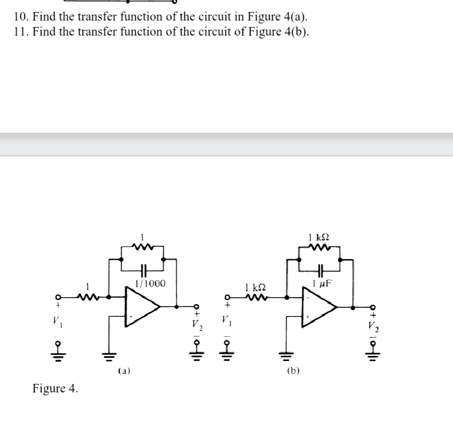 Solved 10. ﻿Find the transfer function of the circuit in | Chegg.com