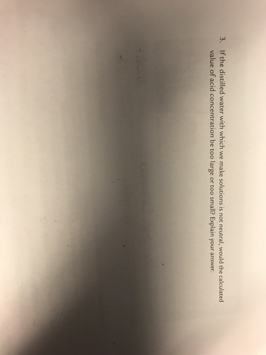 Solved If the distilled water with which we make solutions | Chegg.com