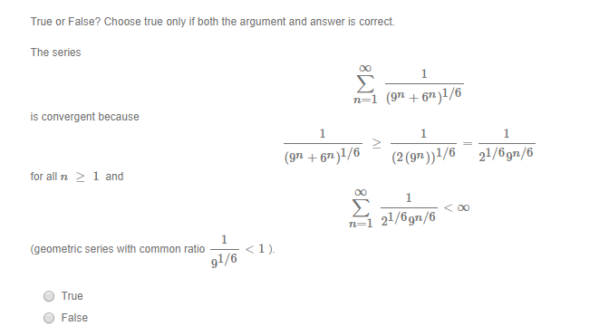 Solved True or False? Choose true only if both the argument | Chegg.com