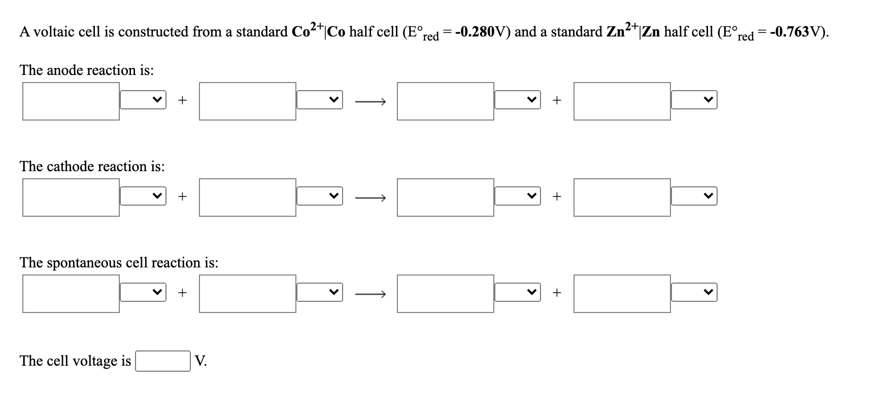 Solved Cell potential and standard cell equations? Unsure | Chegg.com