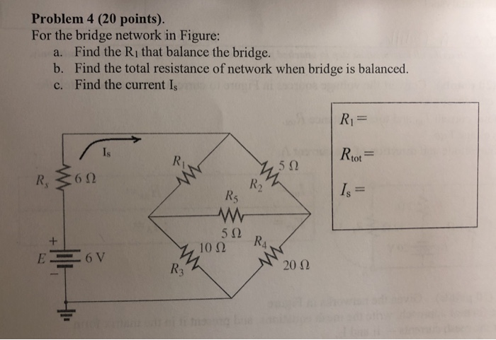 Solved Problem 4 (20 points). For the bridge network in | Chegg.com