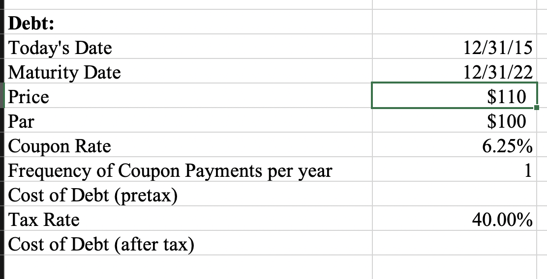 how-do-i-calculate-the-cost-of-debt-on-excel-using-chegg