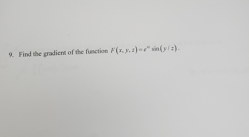 find the gradient of the function f x y z
