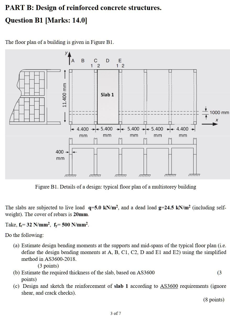 Solved The Floor Plan Of A Building Is Given In Figure B1. | Chegg.com