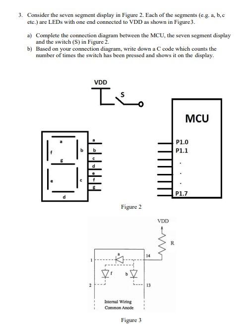 Solved 3. Consider the seven segment display in Figure 2. | Chegg.com