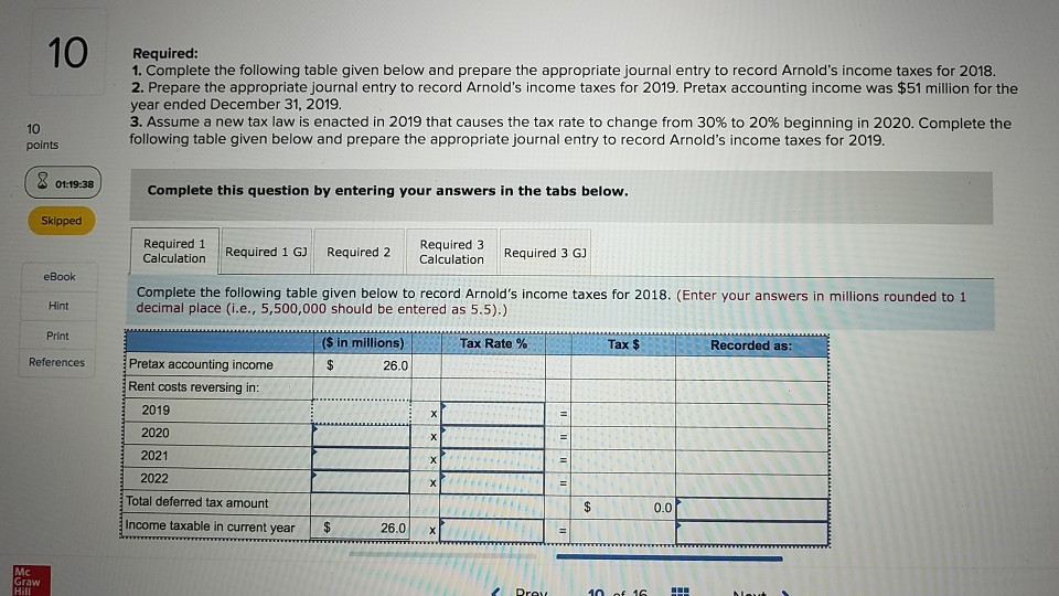 Solved 10 Arnold Industries has pretax accounting income of | Chegg.com