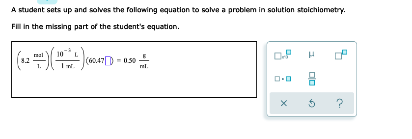 Solved A Student Sets Up And Solves The Following Equation | Chegg.com