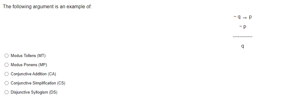 Solved The following argument is invalid. Which of the | Chegg.com