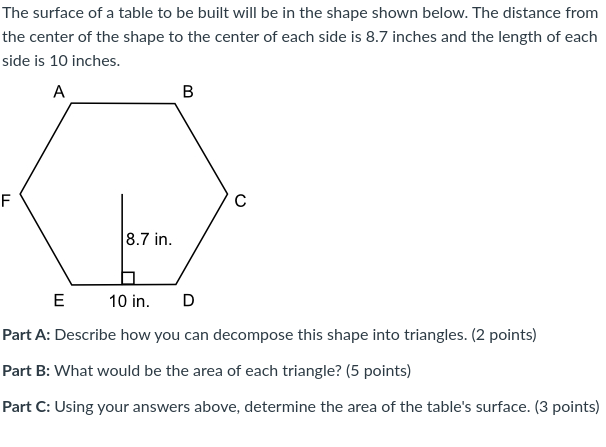 Solved The surface of a table to be built will be in the | Chegg.com