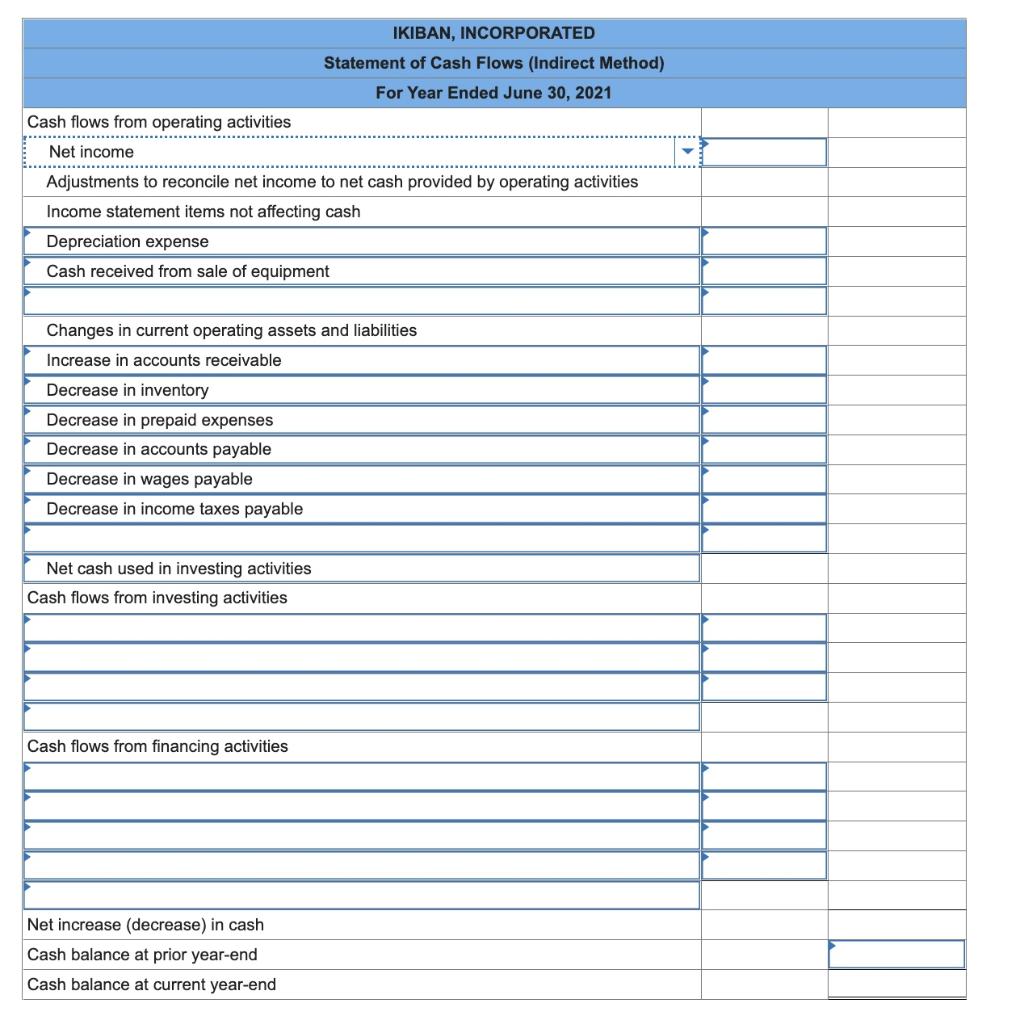 Solved Exercise 16-12 (Algo) Indirect: Preparing statement | Chegg.com