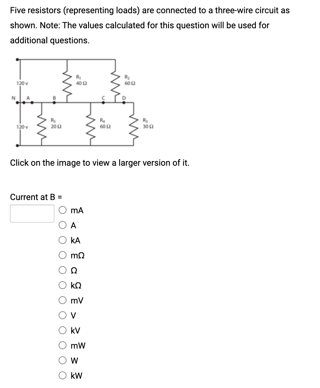 Solved Five resistors (representing loads) are connected to