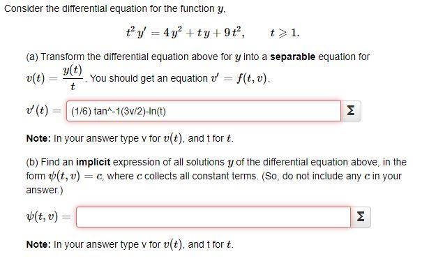 Solved Consider the differential equation for the function y | Chegg.com