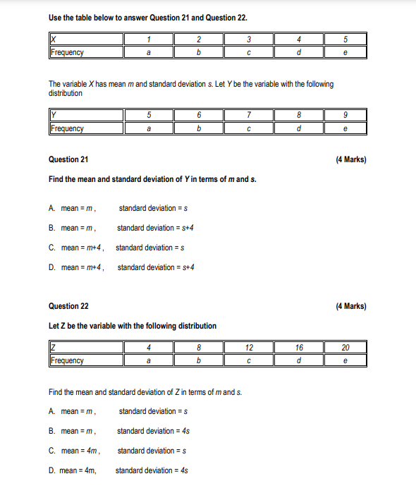 Solved Use the table below to answer Question 21 and | Chegg.com