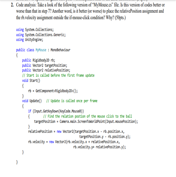 Solved Which version of codes is better or worse (Code in | Chegg.com