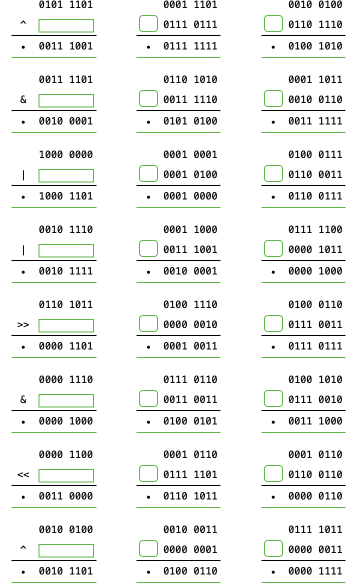 Solved For each of the problems, fill in the missing number | Chegg.com
