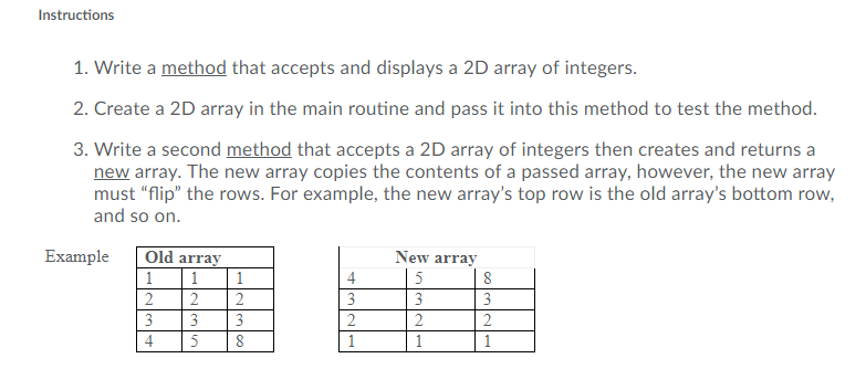 Solved Instructions 1. Write a method that accepts and | Chegg.com